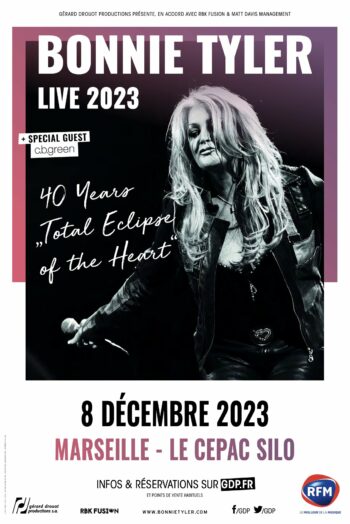 Nouveau VISUEL BONNIE TYLER MARSEILLE